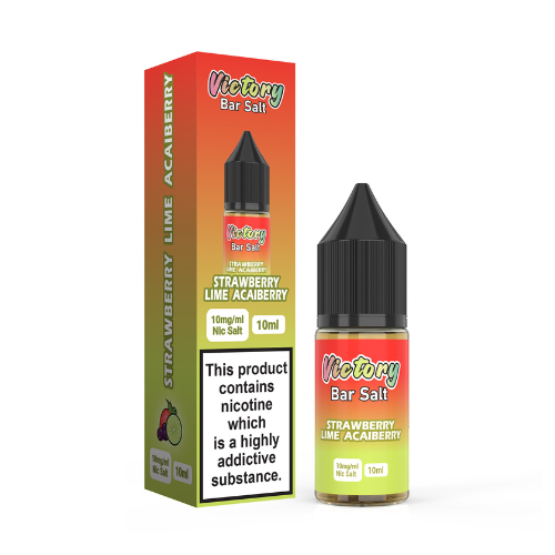 Strawberry Lime Acaiberry 10ml Nic Salt E-Liquid By Victory Bar Salt