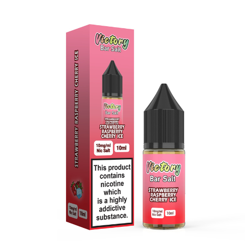 Strawberry Raspberry Cherry Ice 10ml Nic Salt E-Liquid By Victory Bar Salt